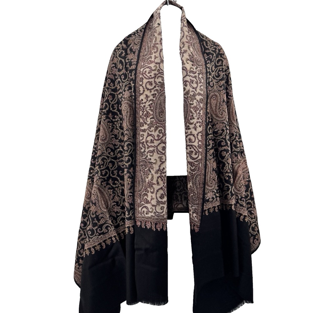 Vintage Paisley Shawl 100% Pure Woolen Scarf Wool shawl Women Shawl 6.5 ft x3 ft